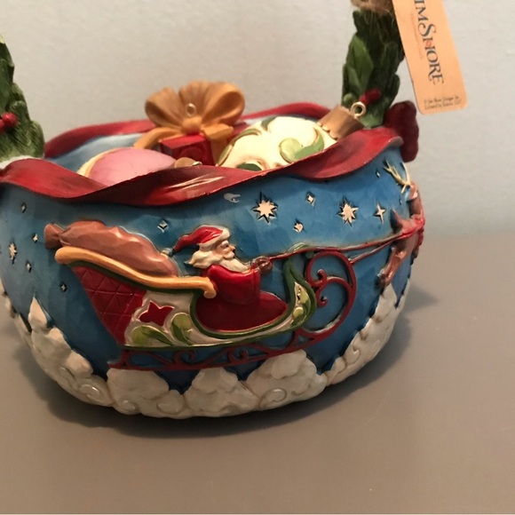 Jim Shore Blue Christmas Basket with Ornaments - Picture 3 of 10